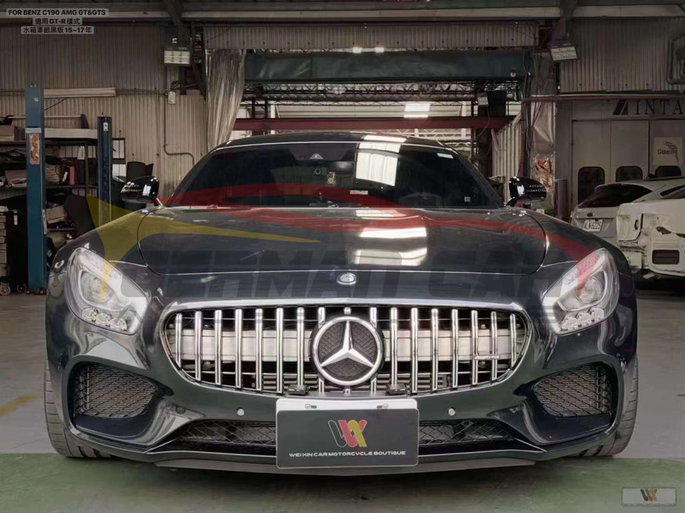 2015-2017 Mercedes-Benz Amg Gt Gtr Style Front Grille | C190 Chrome Silver Grilles