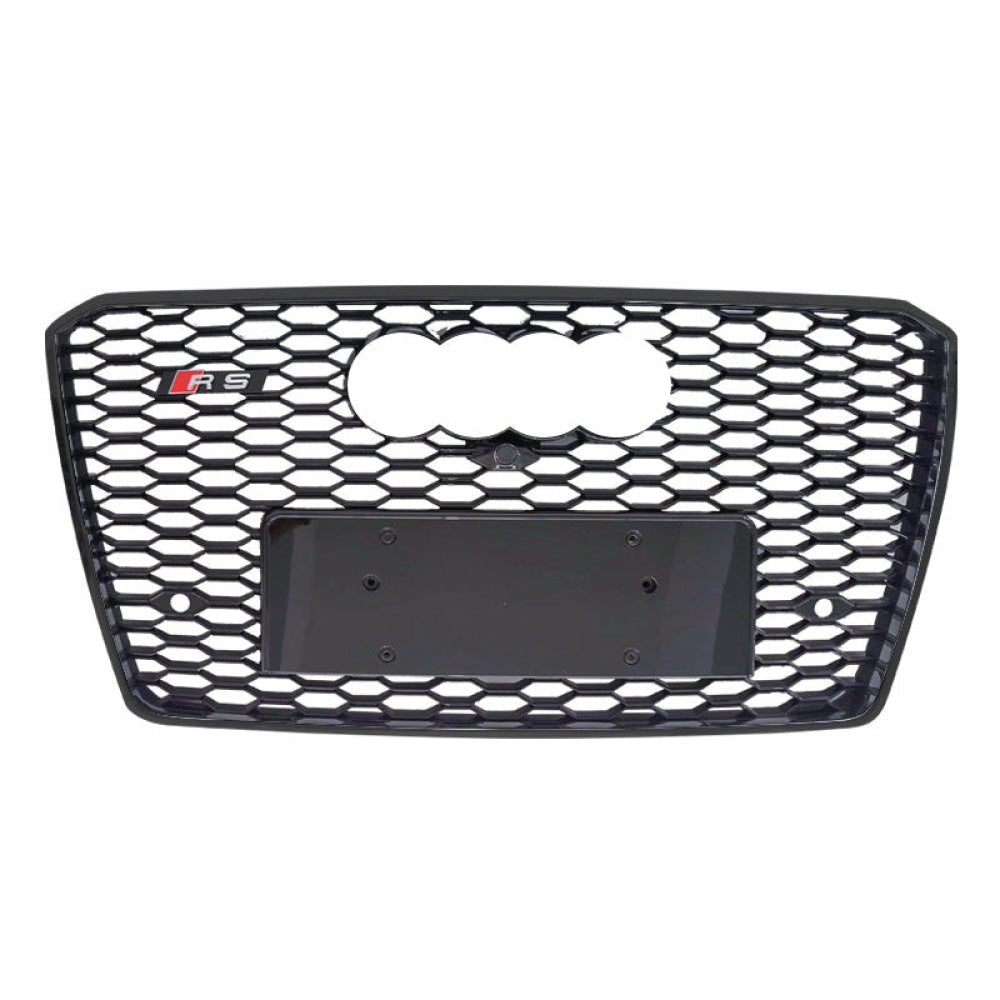 2015-2018 Audi Rs Style Honeycomb Grille | D4 A8/S8 Black Frame Net With Emblem / Chrome Front