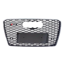 Load image into Gallery viewer, 2015-2018 Audi Rs Style Honeycomb Grille | D4 A8/S8 Chrome Silver Frame Black Net With Emblem /
