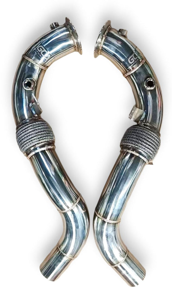 2015-2018 Bmw X5M/X6M Downpipes | F85/F86 No Heat Shield / Racing Downpipe (No Cat) Front Race Pipes