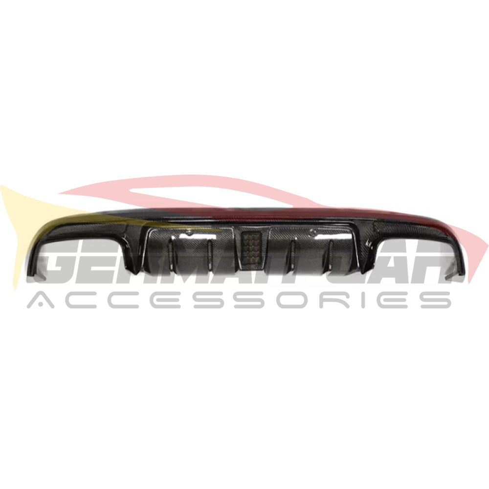 2015-2018 Mercedes-Benz C-Class B Style Carbon Fiber Rear Diffuser With Brake Light | W205 Sedan