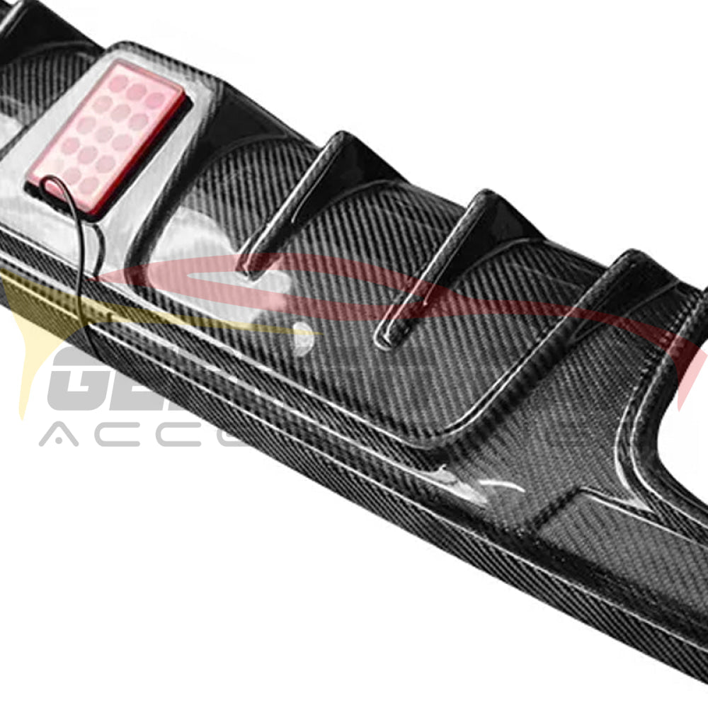 2015-2018 Mercedes-Benz C-Class B Style Carbon Fiber Rear Diffuser With Brake Light | W205 Sedan