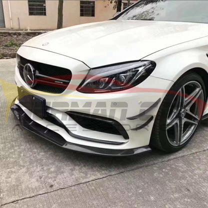 2015-2021 Mercedes AMG C63 Carbon Fiber Front Bumper Front Canards I W205 - Additional Accessories
