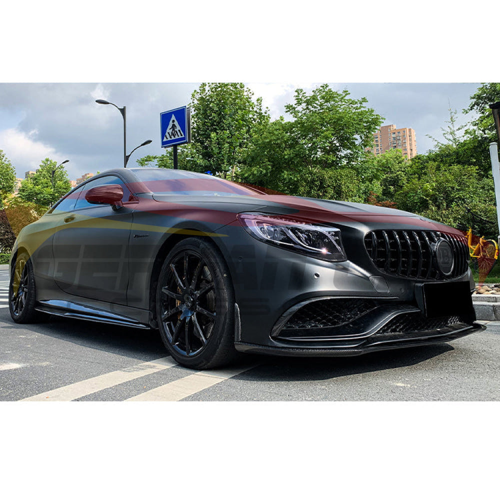 2015-2018 Mercedes-Benz S63/S65 AMG Carbon Fiber Front Upper Bumper Splitters | C217/W217/A217 Coupe/Cabriolet - Front