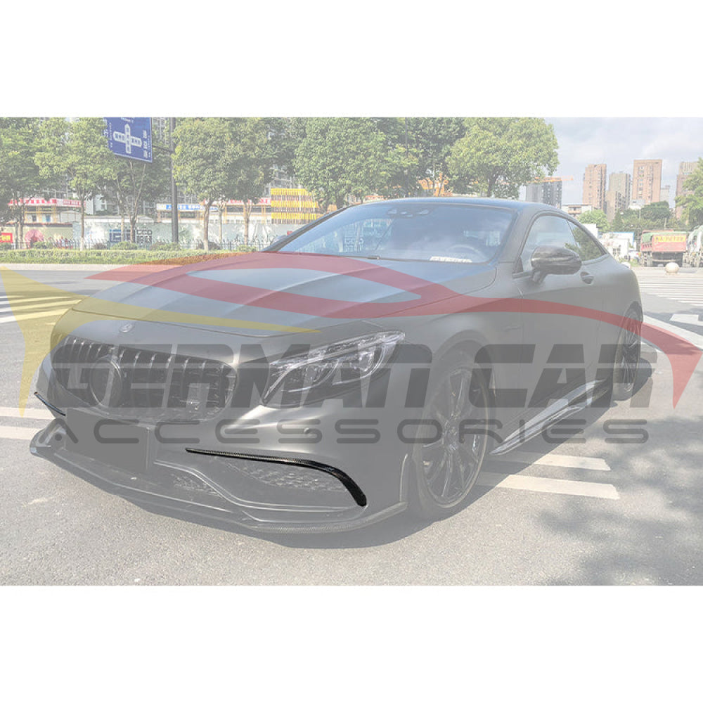 2015-2018 Mercedes-Benz S63/S65 AMG Carbon Fiber Front Upper Bumper Splitters | C217/W217/A217 Coupe/Cabriolet - Front