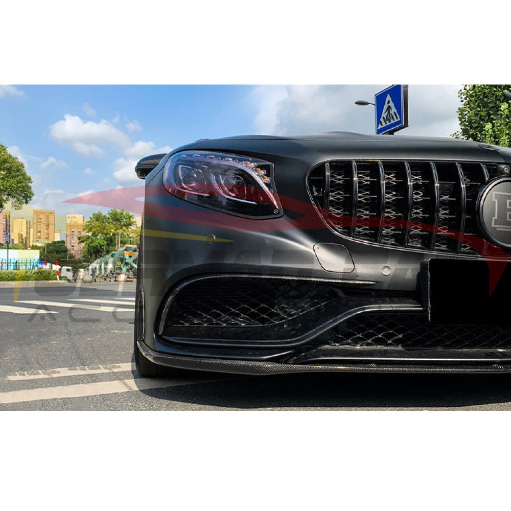 2015-2018 Mercedes-Benz S63/S65 AMG Carbon Fiber Front Upper Bumper Splitters | C217/W217/A217 Coupe/Cabriolet - Front