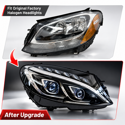 2015-2018 Mercedes-Benz C-Class/C43/C63 C63 Style AMG LED Headlights | W205 Pre-Facelift