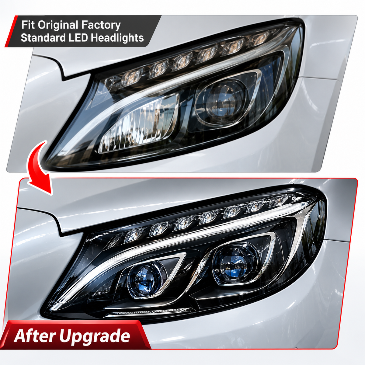 2015-2018 Mercedes-Benz C-Class/C43/C63 C63 Style AMG LED Headlights | W205 Pre-Facelift