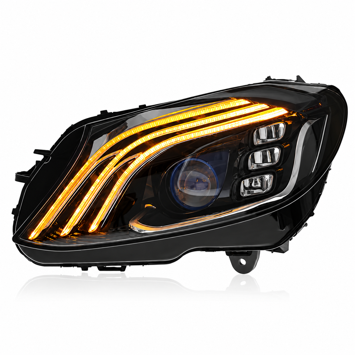 2015-2018 Mercedes-Benz C-Class Triple-Track Style LED Headlights | W205 Pre-Facelift