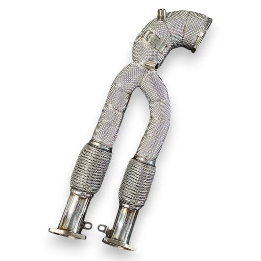 2015-2020 Audi Rs3 Downpipe | 8V/8V.5 Yes Heat Shield / Racing (No Cat) Front Race Pipes
