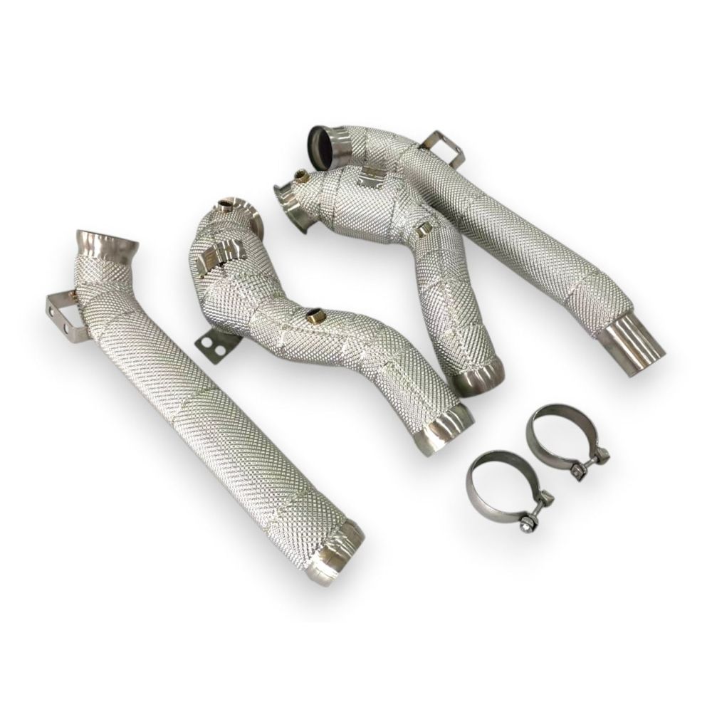 2015-2021 Mercedes AMG GT/GTS/GTR/GTC Downpipes | C190 Coupe Yes Heat Shield / 200 Cell Euro 6 Sport High Flow Cat