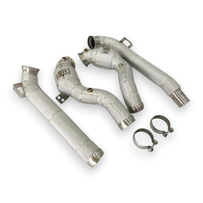 2015-2021 Mercedes AMG GT/GTS/GTR/GTC Downpipes | C190 Coupe Yes Heat Shield / 200 Cell Euro 6 Sport High Flow Cat