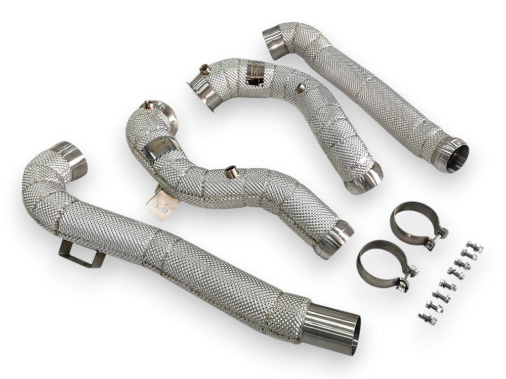 2015-2021 Mercedes AMG GT/GTS/GTR/GTC Downpipes | C190 Coupe Yes Heat Shield / Racing Downpipe (No Cat) Downpipes