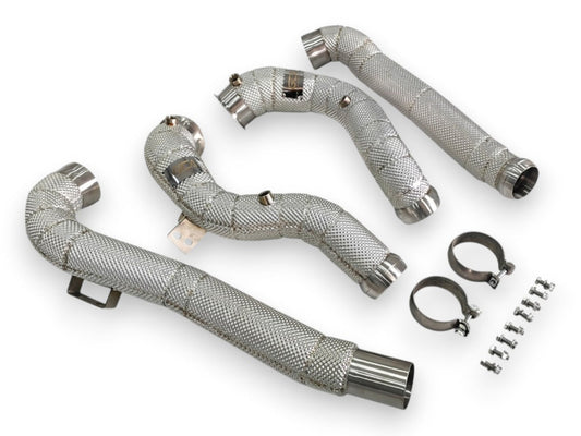 2015-2021 Mercedes AMG GT/GTS/GTR/GTC Downpipes | C190 Coupe Yes Heat Shield / Racing Downpipe (No Cat) Downpipes