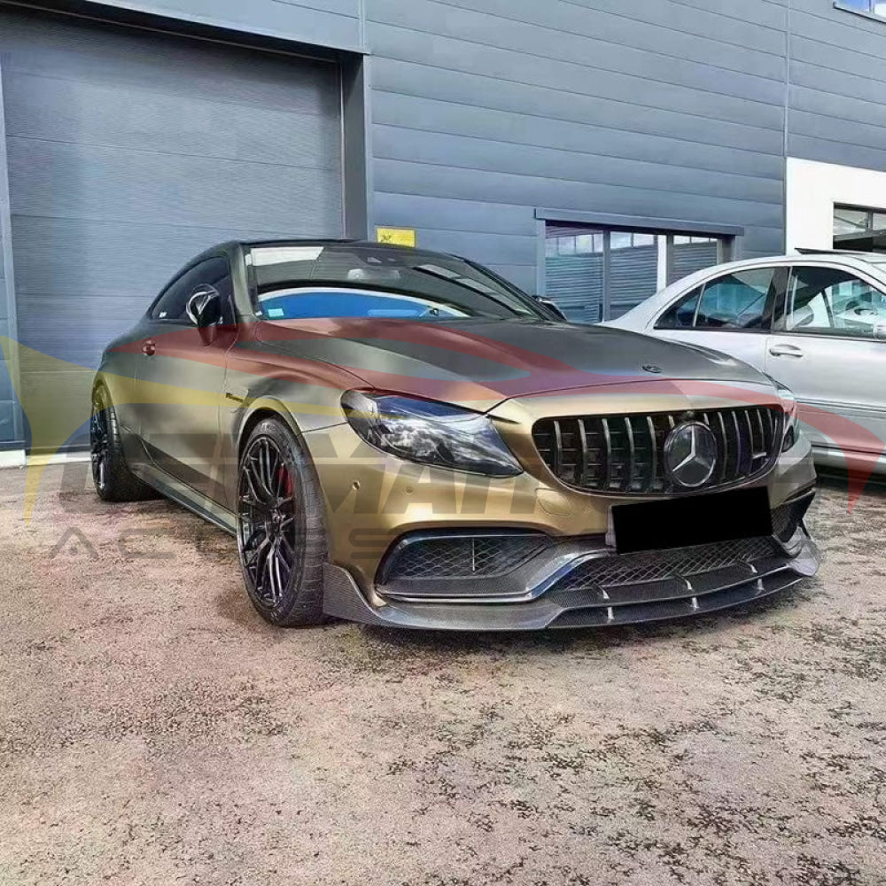 2015-2021 Mercedes-Benz C63 AMG Carbon Fiber Middle Front Bumper Lip | W205 Front Lips/Splitters