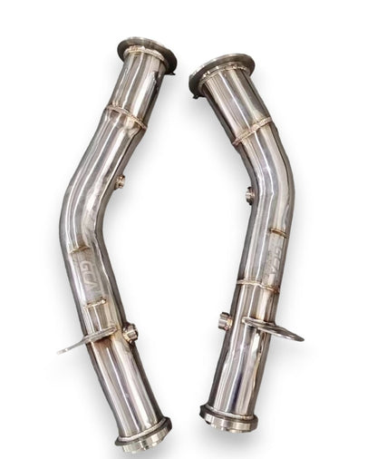 2015-2023 Mercedes C43 Amg Front Race Pipes | W205 No Heat Shield / Racing Downpipe (No Cat)