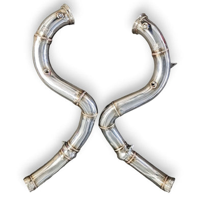 2015-2023 Mercedes C63 Amg Front Race Pipes | W205 No Heat Shield / Racing Downpipe (No Cat)