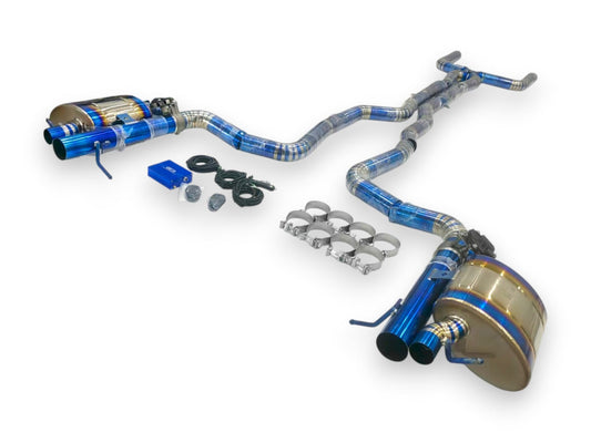 2015 2023 Mercedes C63 AMG Valved Sport Exhaust System | W205 Titanium Exhaust / Chrome Tips Exhausts
