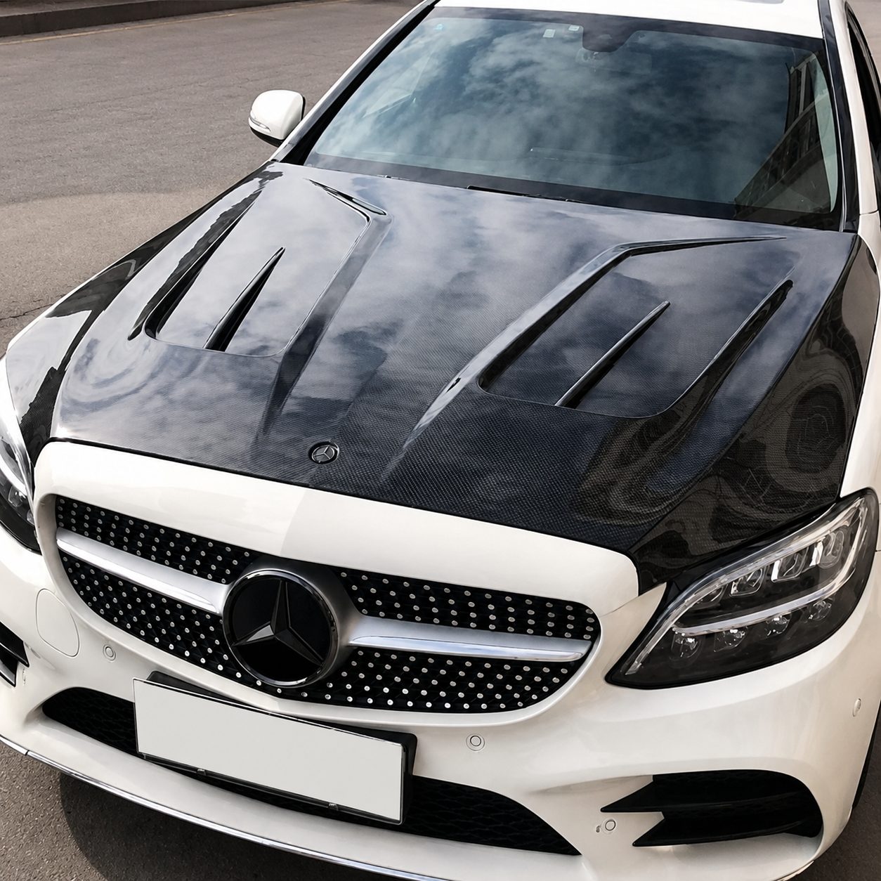 2015-2023 Mercedes C-Class/C43 AMG B Style Carbon Fiber Hood | W205