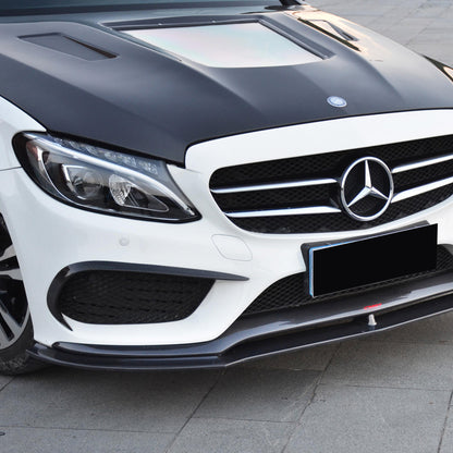 2015-2023 Mercedes C-Class/C43 AMG Glass Engine Cover V3 Style Carbon Fiber Hood | W205