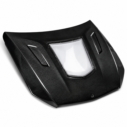 2015-2023 Mercedes C-Class/C43 AMG Glass Engine Cover V3 Style Carbon Fiber Hood | W205