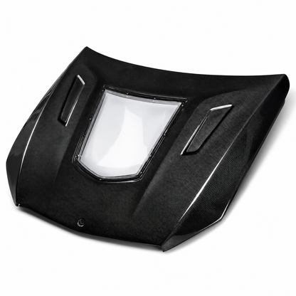 2015-2023 Mercedes C-Class/C43 AMG Glass Engine Cover V3 Style Carbon Fiber Hood | W205