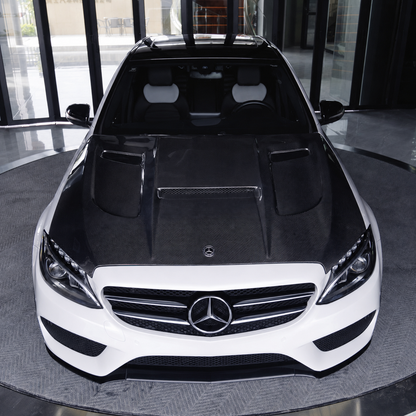 2015-2023 Mercedes C-Class/C43 AMG V Style Carbon Fiber Hood | W205