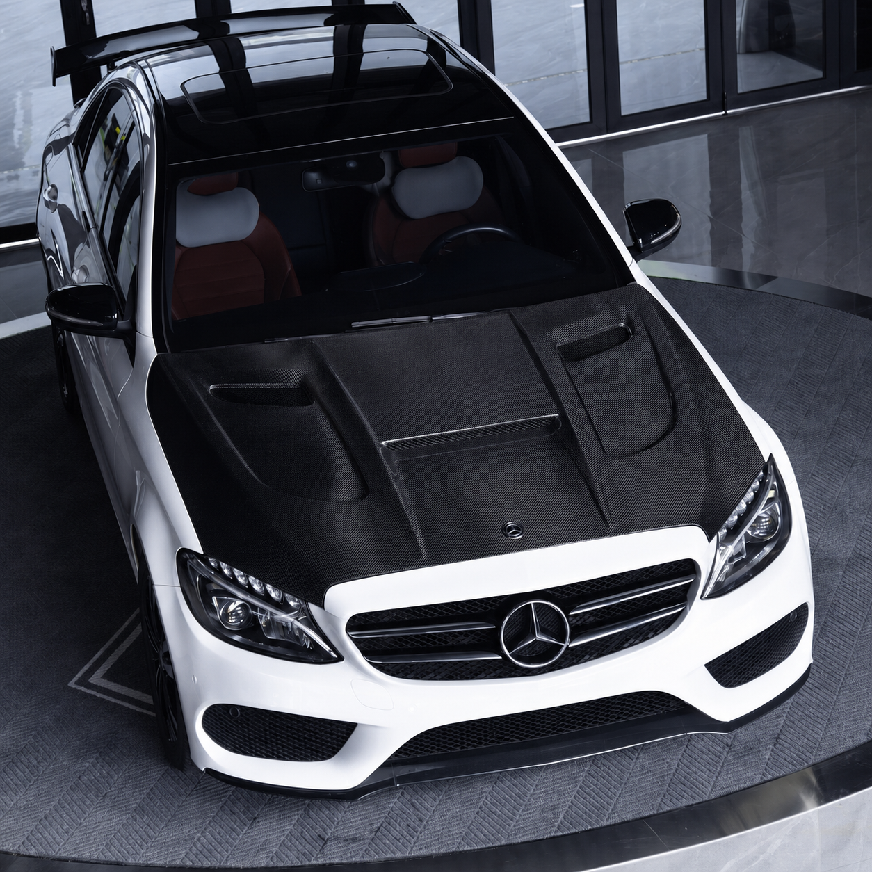 2015-2023 Mercedes C-Class/C43 AMG V Style Carbon Fiber Hood | W205