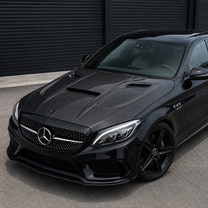 2015-2023 Mercedes C-Class/C43 AMG V Style Carbon Fiber Hood | W205