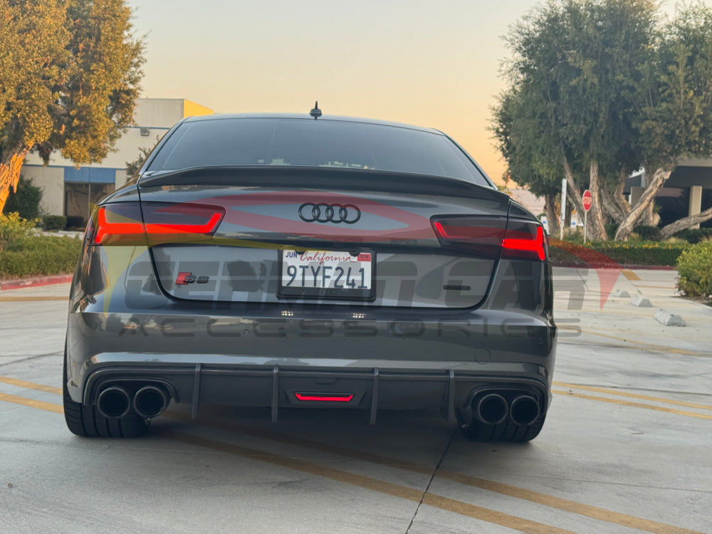 2016-2018 Audi A6/S6 Carbon Fiber Aggressive KB Style Diffuser with LED Brake Light | C7.5 A6/S6 Rear Diffusers