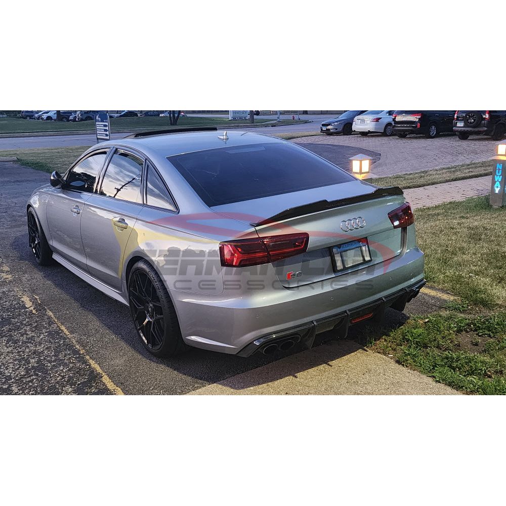 2016-2018 Audi A6/S6 Carbon Fiber Aggressive Kb Style Diffuser With Led Brake Light | C7.5 Rear