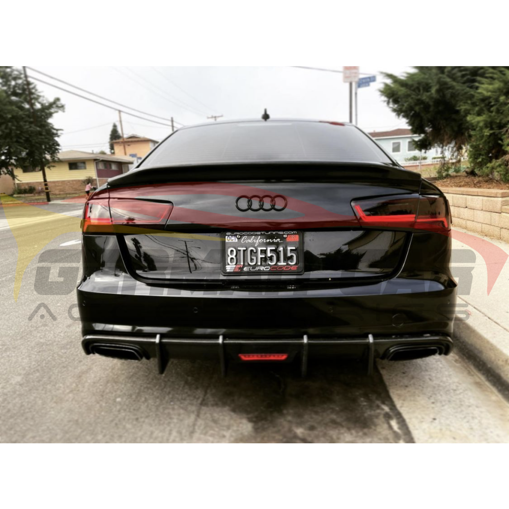 2016-2018 Audi A6/s6 Carbon Fiber Aggressive Kb Style Diffuser With Led Brake Light | C7.5