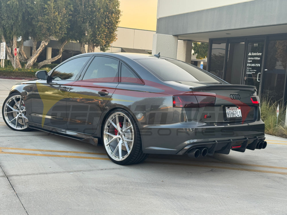 2016-2018 Audi A6/S6 Carbon Fiber Aggressive KB Style Diffuser with LED Brake Light | C7.5 A6/S6 Rear Diffusers