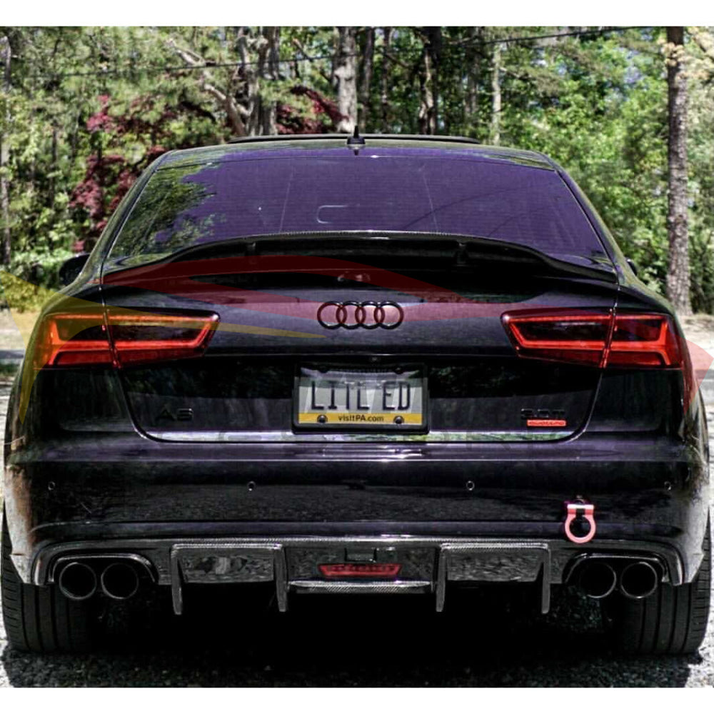 2016-2018 Audi A6/s6 Carbon Fiber Kb Style Diffuser With Led Brake Light | C7.5