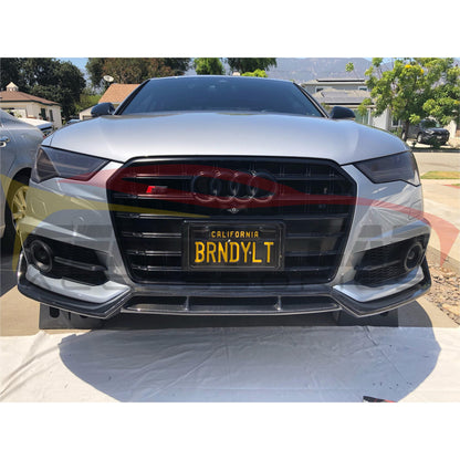 vis racing c tech style fiberglass bumper lip audi a6 Ikon Motorsports Compatible with 16-18 S6 C7 Sline Sedan Front speed bumps and curbs 2016-2018 Audi A6/S6 Carbon Fiber