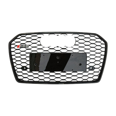 2016-2018 Audi Rs6 Honeycomb Grille | C7.5 A6/s6 Black Frame Net With Emblem / Yes Front Camera