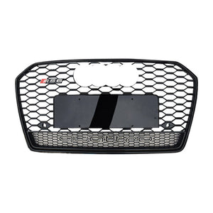 2016-2018 Audi Rs6 Honeycomb Grille With Quattro In Lower Mesh | C7.5 A6/s6 Black Frame Net Emblem /