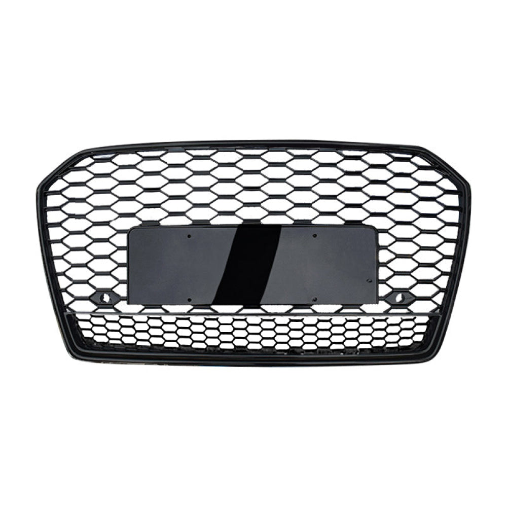 2016-2018 Audi Rs6 Style Honeycomb Grille With Lower Mesh | C7.5 A6/S6 Black Frame / Yes Front