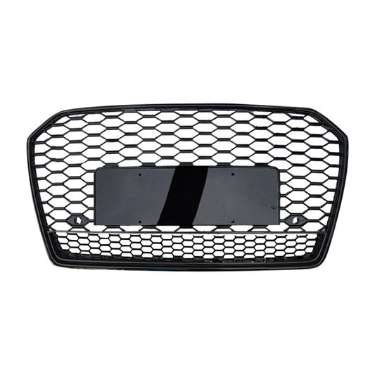 2016-2018 Audi Rs6 Style Honeycomb Grille With Lower Mesh | C7.5 A6/S6 Black Frame / Yes Front