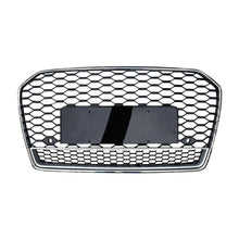 Load image into Gallery viewer, 2016-2018 Audi Rs6 Style Honeycomb Grille With Lower Mesh | C7.5 A6/S6 Chrome Silver Frame Black /
