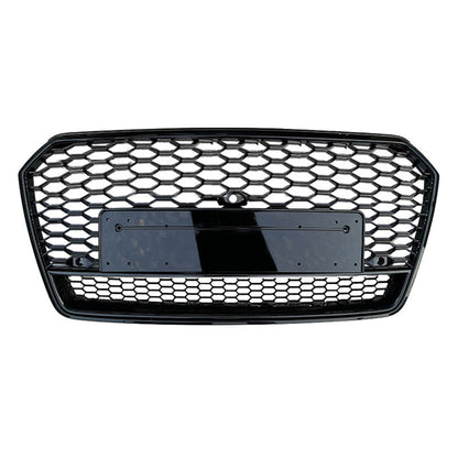 2016-2018 Audi Rs7 Style Honeycomb Grille With Lower Mesh | C7.5 A7/S7 Black Frame / Yes Front