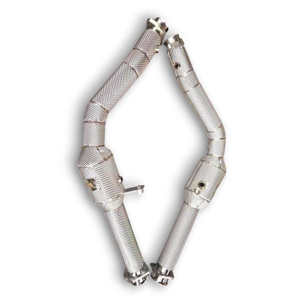2013-2018 Mercedes G63 AMG Downpipes | W463 Yes Heat Shield / 200 Cell Euro 6 Sport High Flow Cat Downpipes