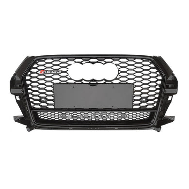 2016-2019 Audi Rsq3 Honeycomb Grille With Quattro In Lower Mesh | 8U.5 Q3/Sq3 Black Frame Net Emblem
