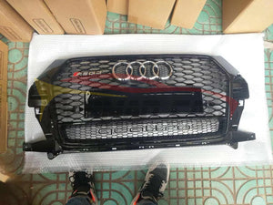 2016-2019 Audi Rsq3 Honeycomb Grille With Quattro In Lower Mesh | 8U.5 Q3/Sq3 Front Grilles