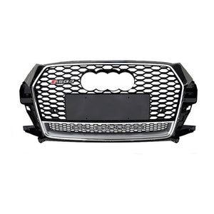 2016-2019 Audi Rsq3 Honeycomb Grille With Quattro In Lower Mesh | 8U.5 Q3/Sq3 Silver Frame Black Net