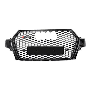 2016-2019 Audi Rsq7 Honeycomb Grille | 4M Q7/sq7 Black Frame Net With Emblem / Yes Front Camera