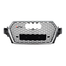 Load image into Gallery viewer, 2016-2019 Audi Rsq7 Honeycomb Grille | 4M Q7/sq7 Chrome Silver Frame Black Net With Emblem / Yes
