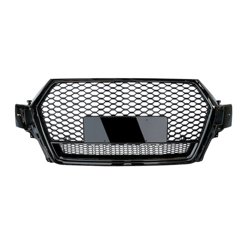 2016-2019 Audi Rsq7 Style Honeycomb Grille With Lower Mesh | 4M Q7/Sq7 Black Frame / Yes Front