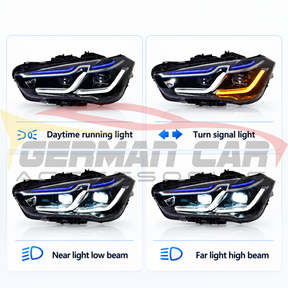2017-2019 BMW X1 Laser Ikon Style LED Headlights | F48 Pre-LCI - Headlights