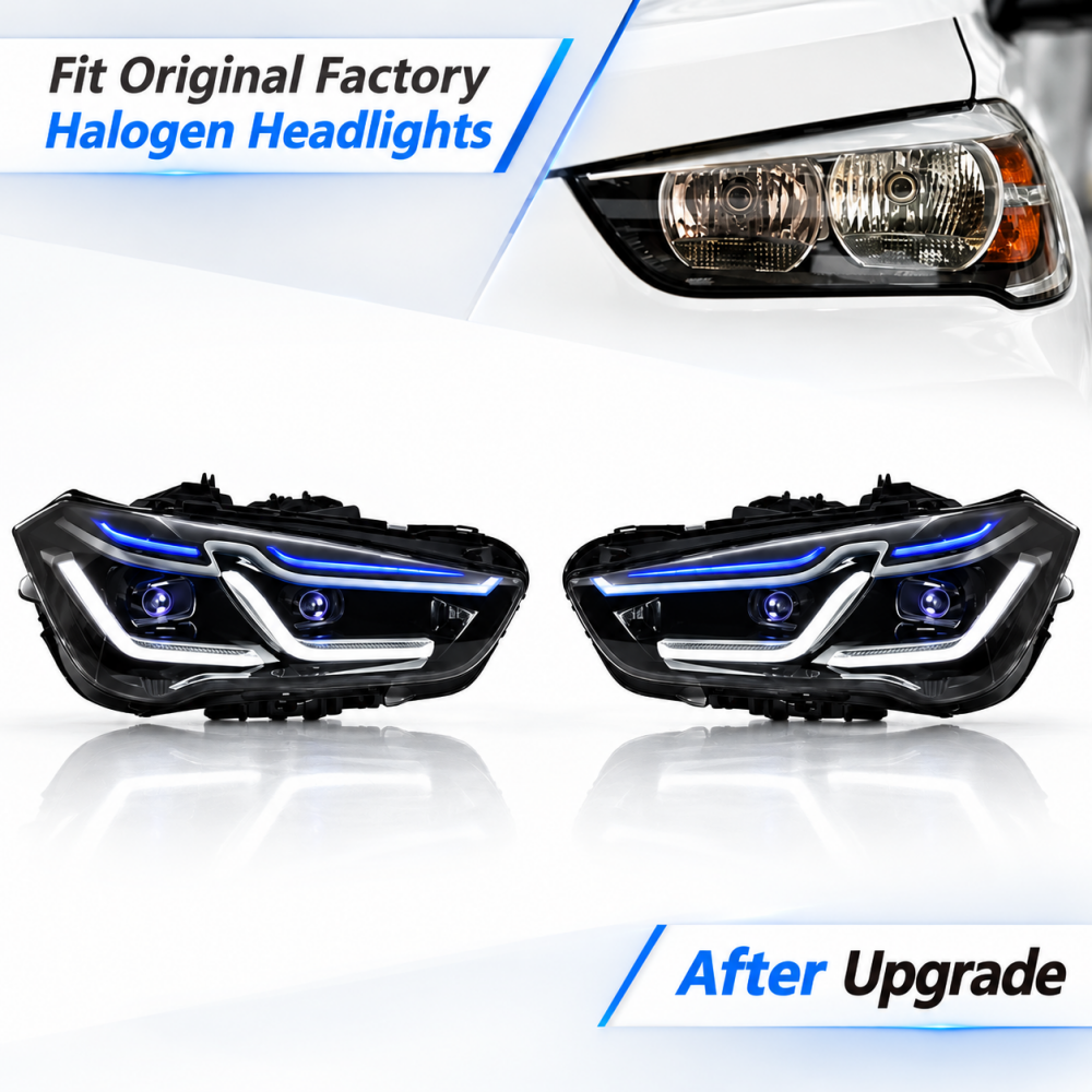 2017-2019 BMW X1 Laser Ikon Style LED Headlights | F48 Pre-LCI - Halogen Headlights 2017-2019 - Headlights